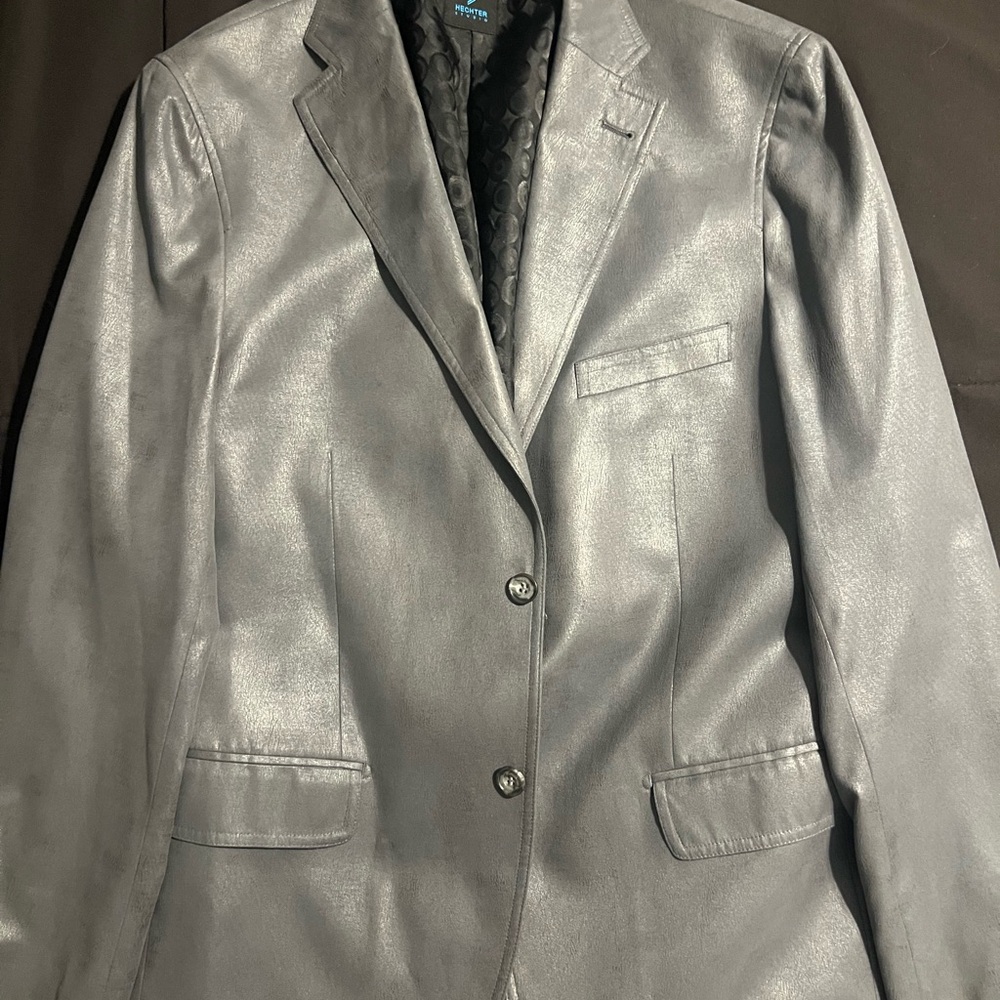 Hechter Silver Blazer with Leather Like Feel 42R